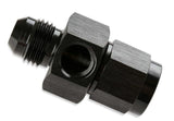Mr. Gasket 6AN male 6AN female fuel pressure gaugeadapter w/ 1/8'' NPT BL black aluminum 400199