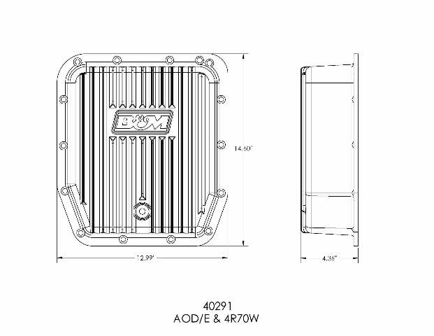 B&M Hi-Tek Deep Trans Pan for AOD/E & 4R70W Transmissions - 40291