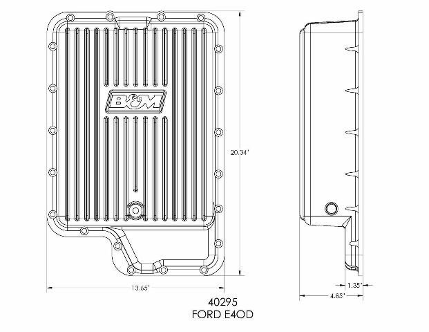 B&M 40295 Cast Aluminum Ford E40D 4R100 5R100 TorqShift Deep Transmission Pan