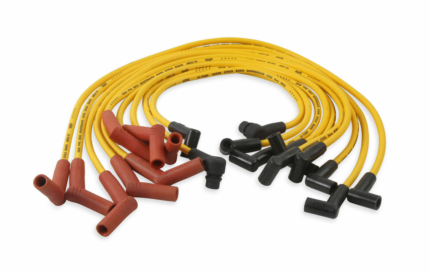 Spark Plug Wire-8mm-Custom w/ Graphite Core-Yellow w/ HEI Stock Style Boots-4056