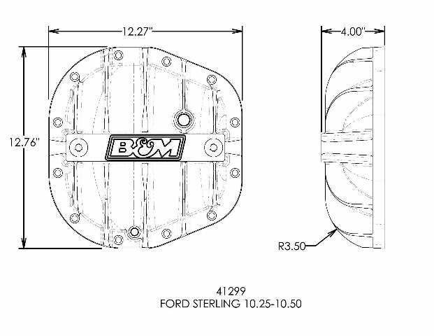 Hi-Tek Aluminum Differential Cover for Sterling 10.25/10.5-inch -Black aluminum black anodized