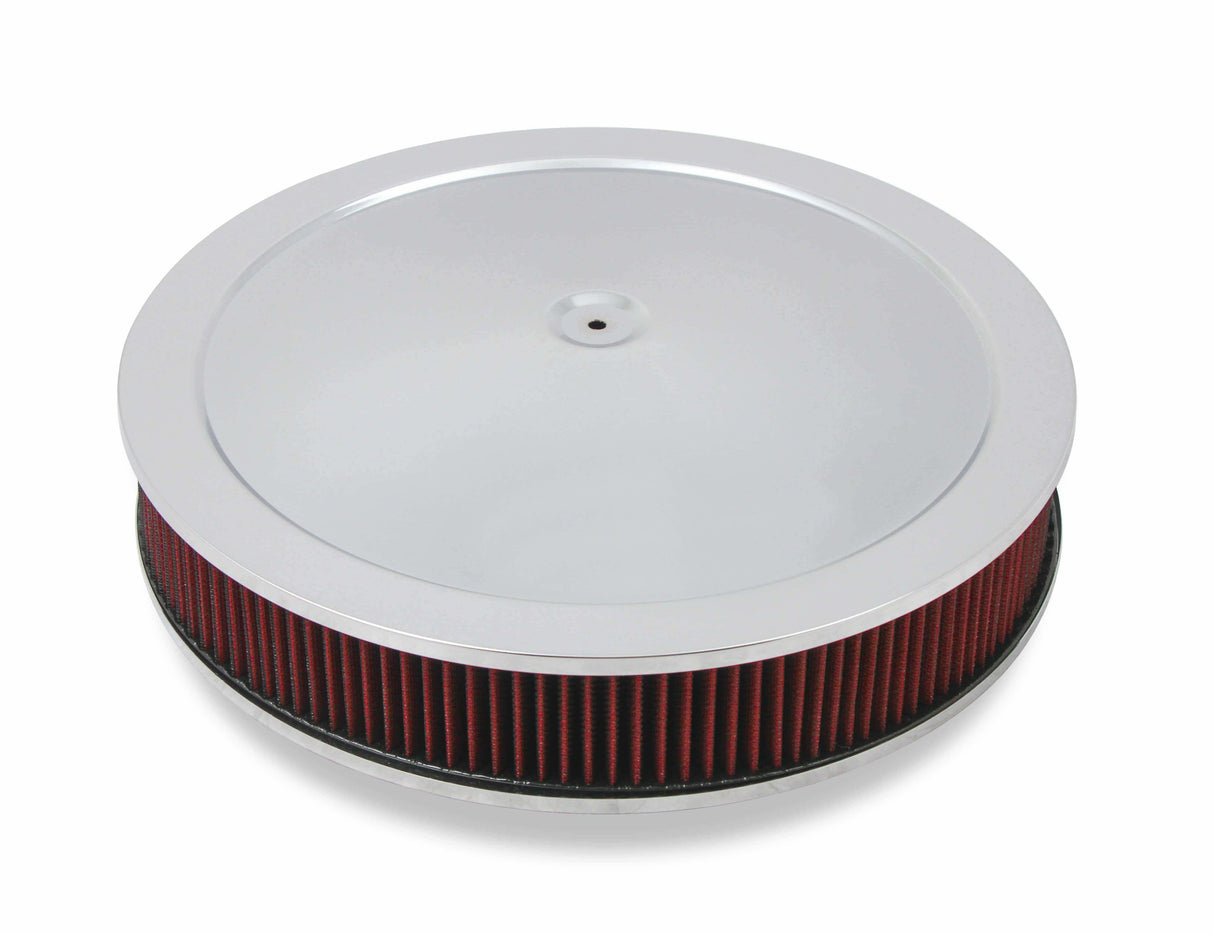 Holley 4150 Drop Base Air Cleaner Chrome w/3 Red Washable Gauze Filter - 120-4130 black