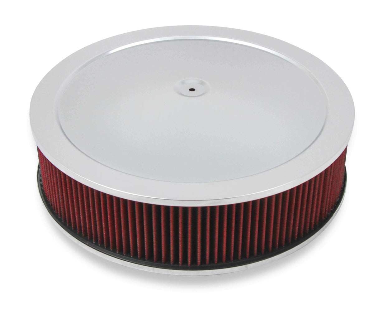 Holley 4150 Drop Base Air Cleaner Chrome w/4 Red Washable Gauze Filter - 120-4140 black