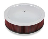 Holley 4150 Drop Base Air Cleaner Chrome w/4 Red Washable Gauze Filter - 120-4140 black