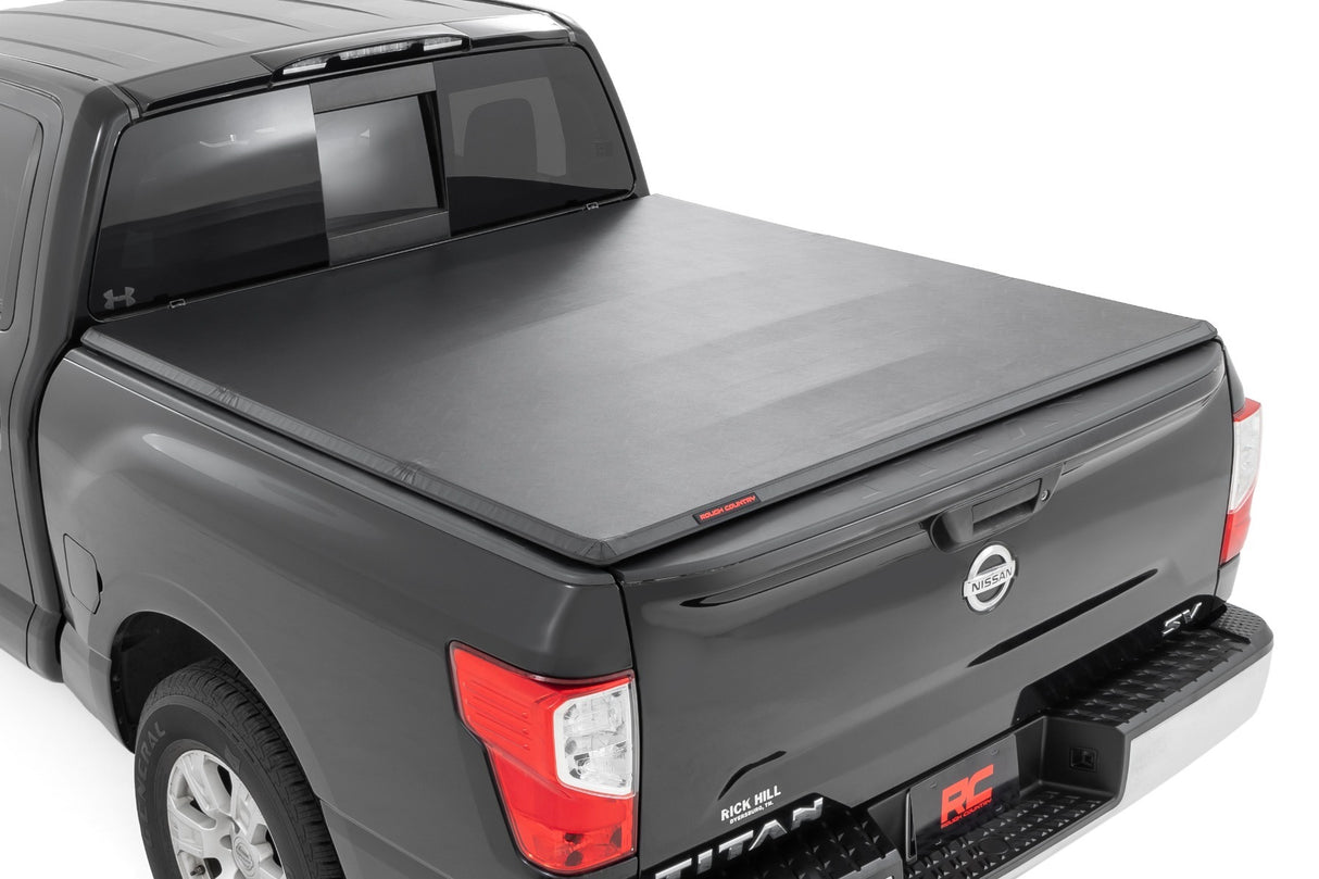 Soft Tri-Fold Bed Cover - 5'7" Bed - Nissan Titan 2WD/4WD (2017-2024)