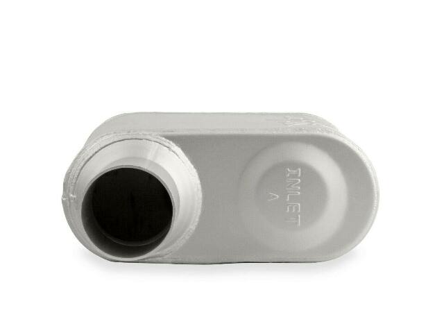 1-Chamber Muffler 42513-FM 2.50 Offset Inlet / 2.50 Offset Outlet performance muffler