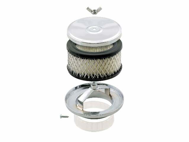 Mr. Gasket round steel 4 air cleaner assembly fits 1/2 barrel carburetors chrome 4354