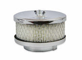 Mr. Gasket round steel 4 air cleaner assembly fits 1/2 barrel carburetors chrome 4354