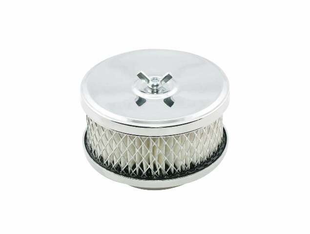 Mr. Gasket round steel 4 air cleaner assembly fits 1/2 barrel carburetors chrome 4354