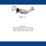 MagnaFlow direct-fit catalytic converter for 2000-2002 Chevy Camaro 5.7L stainless steel CARB compliant 4481489