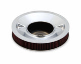 Holley 4500 drop base air cleaner chrome w/3 red washable gauze filter - 120-4530