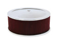Holley 4500 Drop Base Air Cleaner Chrome w/6 Red Washable Gauze Filter - 120-4560 black