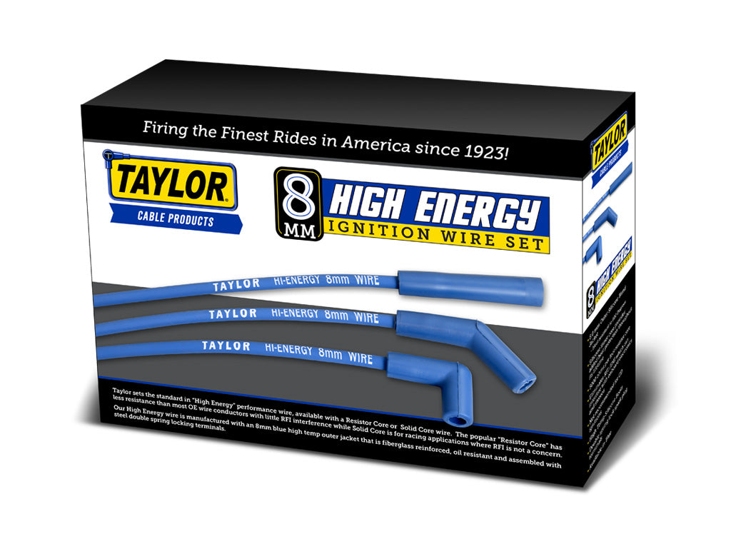 Spark Plug Wire Set Universal 8mm Silicone 5000 ohm/ft Hi Energy Blue 64609