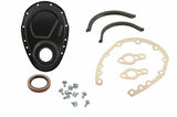 Mr. Gasket timing cover kit flat black small block Chevy 4590BP SBC steel 2493