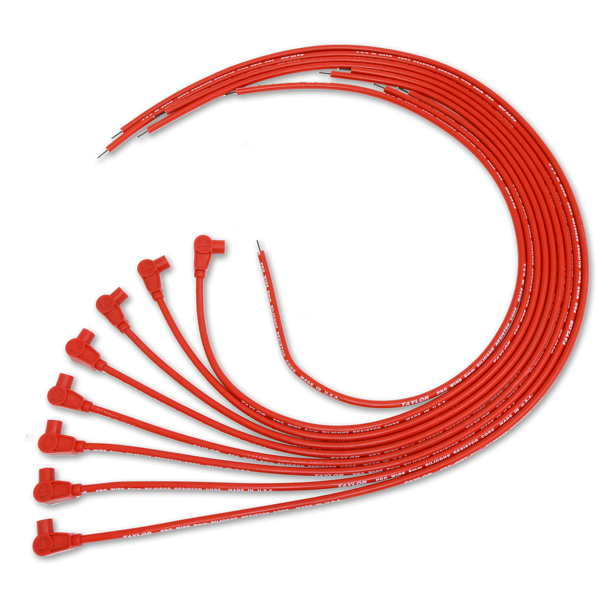 Spark Plug Wire Set Universal 8mm Silicone 90? 3500 ohm/ft Prowire Red 70251