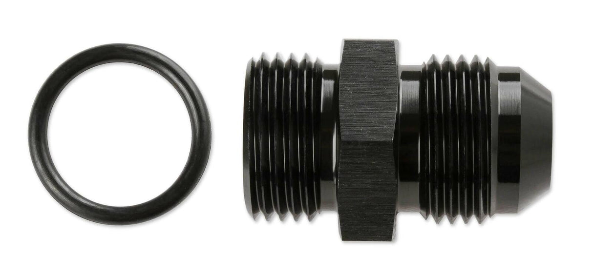 Mr. Gasket 8 AN to 3/4 16 O ring black BL aluminum 480008