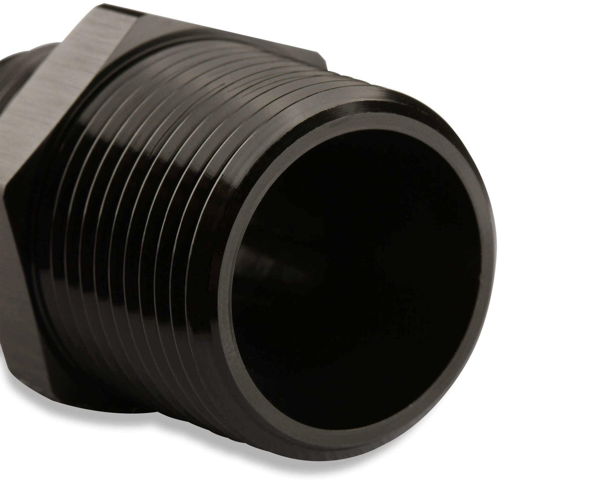 Mr. Gasket straight 6 AN to 3/8 inch NPT adapter black BL aluminum 481666