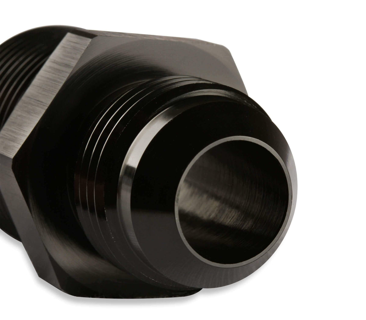 Mr. Gasket straight 6 AN to 3/8 inch NPT adapter black BL aluminum 481666