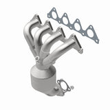 MagnaFlow direct-fit catalytic converter fits 2001-2005 Hyundai Accent and 2004-2005 Dodge Verna, this and 02 Hyundai Accent 1.6L stainless steel CARB compliant OBDII 49035
