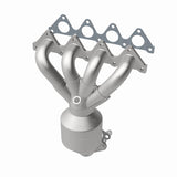 MagnaFlow direct-fit catalytic converter fits 2001-2005 Hyundai Accent and 2004-2005 Dodge Verna, this and 02 Hyundai Accent 1.6L stainless steel CARB compliant OBDII 49035