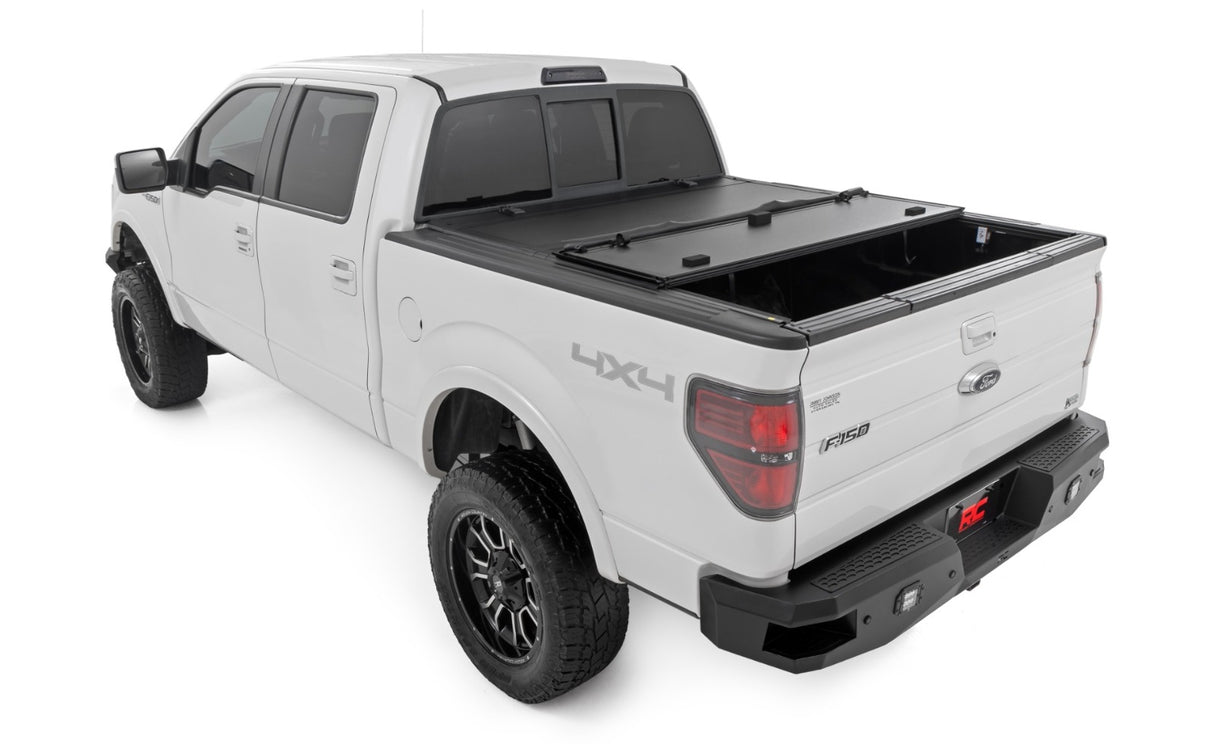 Fits Ford F-150 (2004-2014) Hard Tri-Fold Flip Up Bed Cover 5'7" Bed 49214550