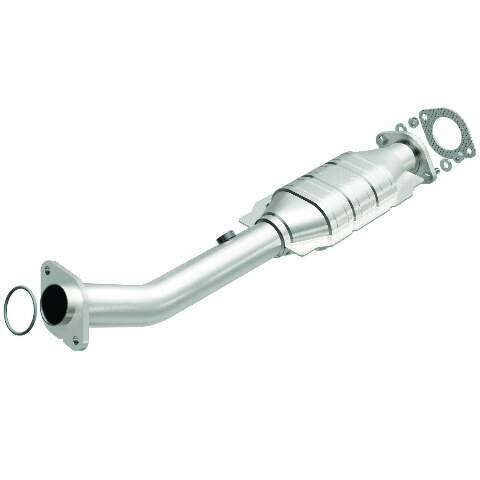 MagnaFlow direct-fit catalytic converter fits 2004-2015 Nissan Titan, 2005-2015 Nissan Armada, and more, this and 07 Titan 5.6L driver side rr 5.6L driver side stainless steel CARB