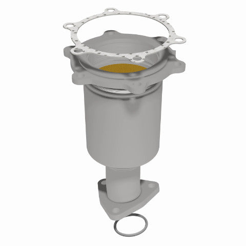 MagnaFlow direct-fit catalytic converter fits 2001-2004 Nissan Pathfinder and 2001-2003 INFINITI QX4, this and 2001-2004 Pathfinder passenger side frt OE passenger side stainless s