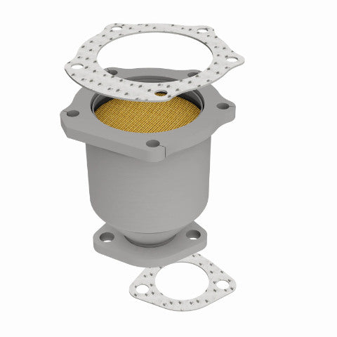 MagnaFlow direct-fit catalytic converter fits 1998-2001 Kia Sephia and 2000-2001 Kia Spectra, this and 1999-2001 Sephia/Spectra frt OE stainless steel CARB compliant OBDII 49323