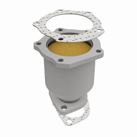 MagnaFlow direct-fit catalytic converter fits 1998-2001 Kia Sephia and 2000-2001 Kia Spectra, this and 1999-2001 Sephia/Spectra frt OE stainless steel CARB compliant OBDII 49323