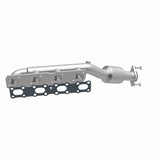 MagnaFlow direct-fit catalytic converter fits 2004-2015 Nissan Titan, 2005-2015 Nissan Armada, and more, this and 07 Titan 5.6L passenger side manif 5.6L passenger side stainless s