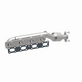 MagnaFlow direct-fit catalytic converter fits 2004-2015 Nissan Titan, 2005-2015 Nissan Armada, and more, this and 07 Titan 5.6L passenger side manif 5.6L passenger side stainless s