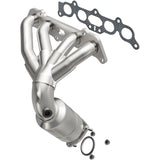MagnaFlow direct-fit catalytic converter fits 1997-2001 Toyota Camry and 1999-2001 Toyota Solara, this and 1997-2001 Camry 2.2 manif 2.2 inch inlet/outlet stainless steel CARB comp