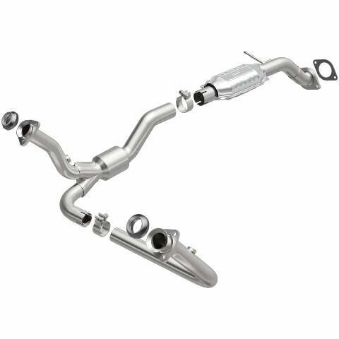 MagnaFlow direct-fit catalytic converter fits 2000-2005 Chevrolet Blazer, 2001-2004 Chevrolet GM S10, and additional vehicles and 2000-2005 GM Blazer 4WD 4.3L stainless steel CARB 