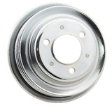 Mr. Gasket chrome crankshaft pulley triple groove BBC Chevy black polished 4961G