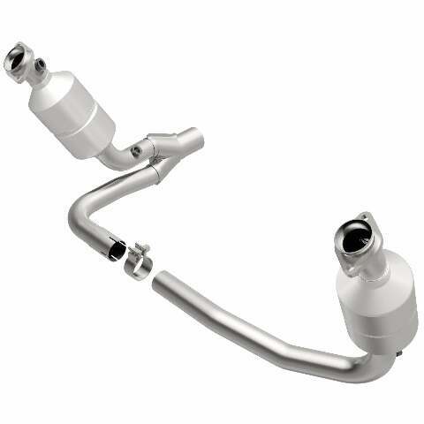 MagnaFlow direct-fit catalytic converter fits 04 Dakota 3.7/4.7 4WD 3.7 inch inlet 4.7 inch outlet stainless steel CARB compliant 49658