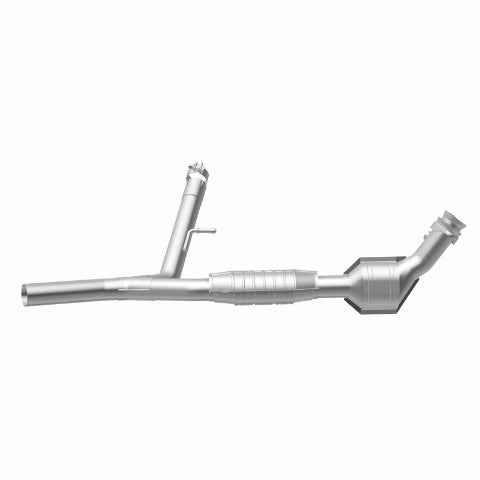 MagnaFlow direct-fit catalytic converter fits 2004-2008 Ford F-150 5.4L and 2006-2008 Lincoln Mark LT 5.4L passenger side stainless steel CARB compliant OBDII 49706