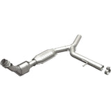 MagnaFlow direct-fit catalytic converter fits 2004-2008 Ford F-150 5.4L and 2006-2008 Lincoln Mark LT 5.4L passenger side stainless steel CARB compliant OBDII 49706