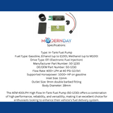 Aem 400 Lph Fuel Pump Kit - Double Barb-50-1230