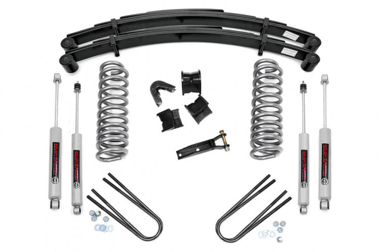 Fits Ford F-100 4WD (1970-1976) 4 Inch Lift Kit; Rear Springs; 500-70-76.20