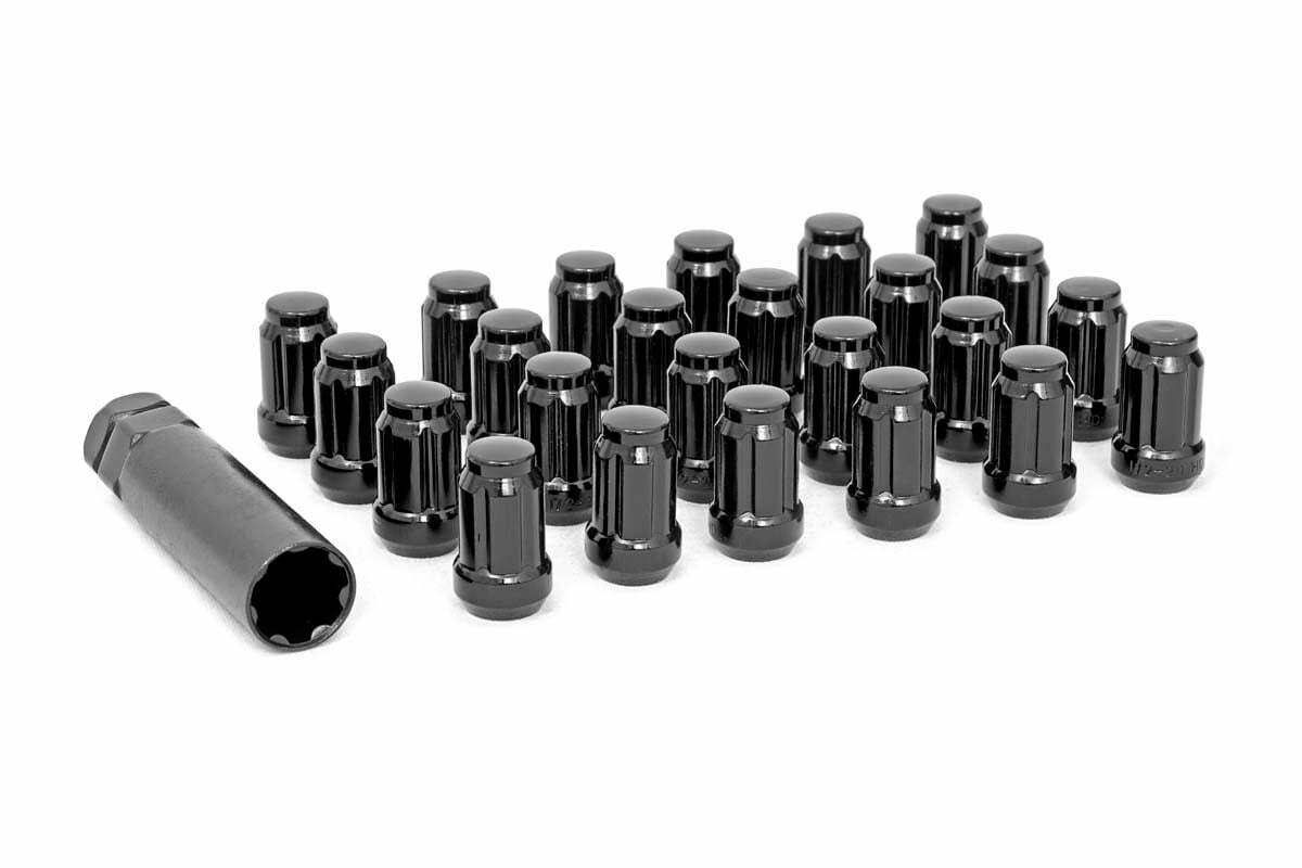 1/2 x 20 Lug Nut Set of 24; Black 502024BLK