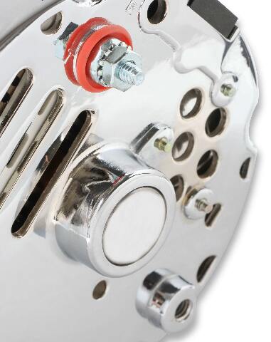 Mr. Gasket chrome alternator late GM delco 80 amp 5122