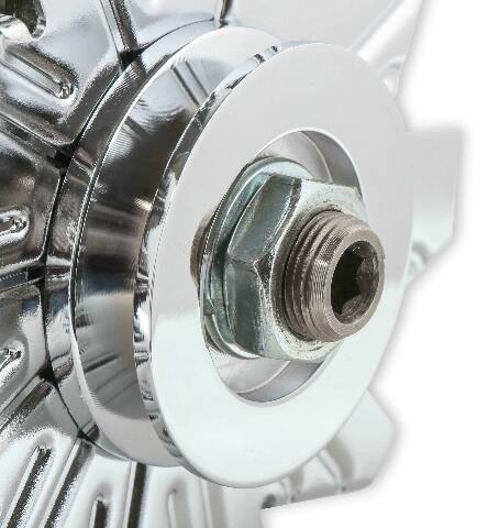 Mr. Gasket chrome alternator late GM delco 80 amp 5122