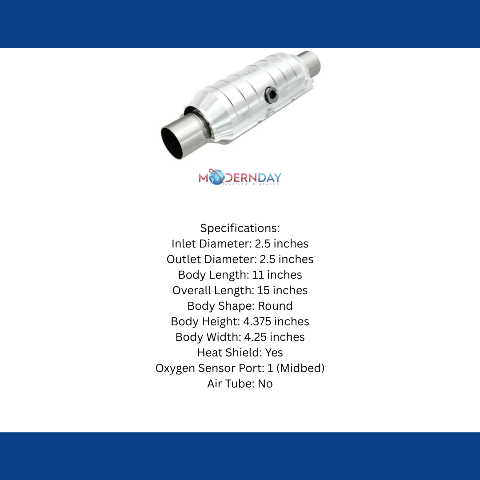 MagnaFlow catalytic converter for 2008-2010 Dodge Challenger 2.5 inch inlet/outlet stainless steel Federal EPA compliant OBDII
