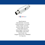 MagnaFlow catalytic converter for 2008-2010 Dodge Challenger 2.5 inch inlet/outlet stainless steel Federal EPA compliant OBDII