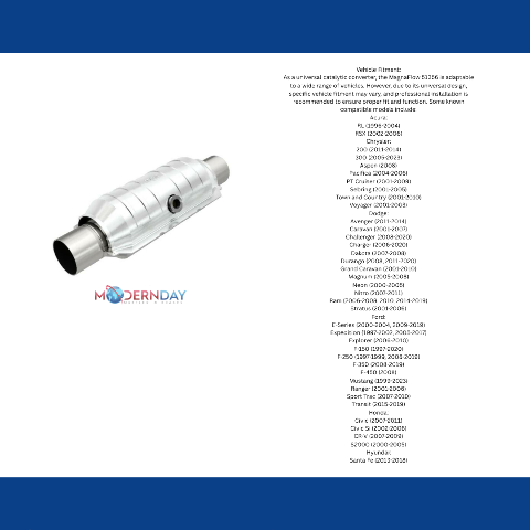 MagnaFlow catalytic converter for 2008-2010 Dodge Challenger 2.5 inch inlet/outlet stainless steel Federal EPA compliant OBDII
