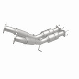 MagnaFlow direct-fit catalytic converter fits 2007-2009 Volvo S80 and 2008-2009 Volvo V70. Hardware is included to eliminate the hassle of working with corroded factory parts and 2