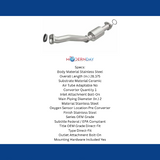 MagnaFlow direct-fit catalytic converter for 2012-2015 Honda Civic 1.5L stainless steel CARB compliant OBDII 52035