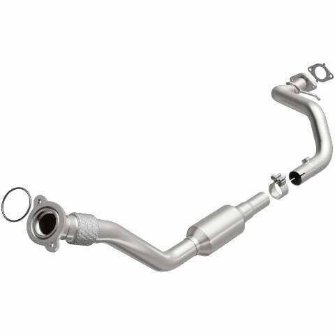 MagnaFlow direct-fit catalytic converter fits 2002-2005 Buick Rendezvous and 2001-2005 Pontiac Aztek, this and 2001-2004 Aztek 3.4 Undrbdy 3.4 inch inlet/outlet stainless steel CAR