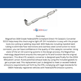 MagnaFlow direct-fit catalytic converter fits 2004 Mitsubishi Lancer 2.4L and 2004 Mitsubishi Lancer 2.4L L 2.4L stainless steel CARB compliant OBDII 52122