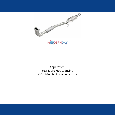 MagnaFlow direct-fit catalytic converter fits 2004 Mitsubishi Lancer 2.4L and 2004 Mitsubishi Lancer 2.4L L 2.4L stainless steel CARB compliant OBDII 52122